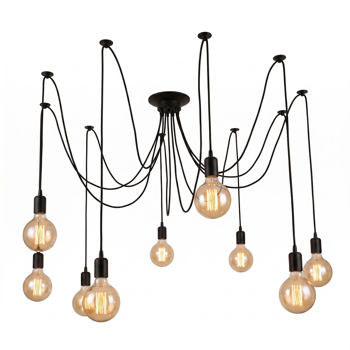 Spider Chandelier Multi-Cable Edison Bulb Cluster