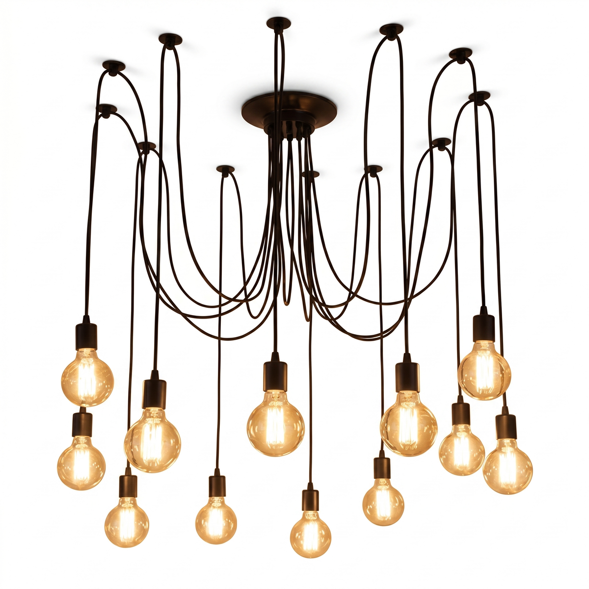 Spider Chandelier Multi-Cable Edison Bulb Cluster